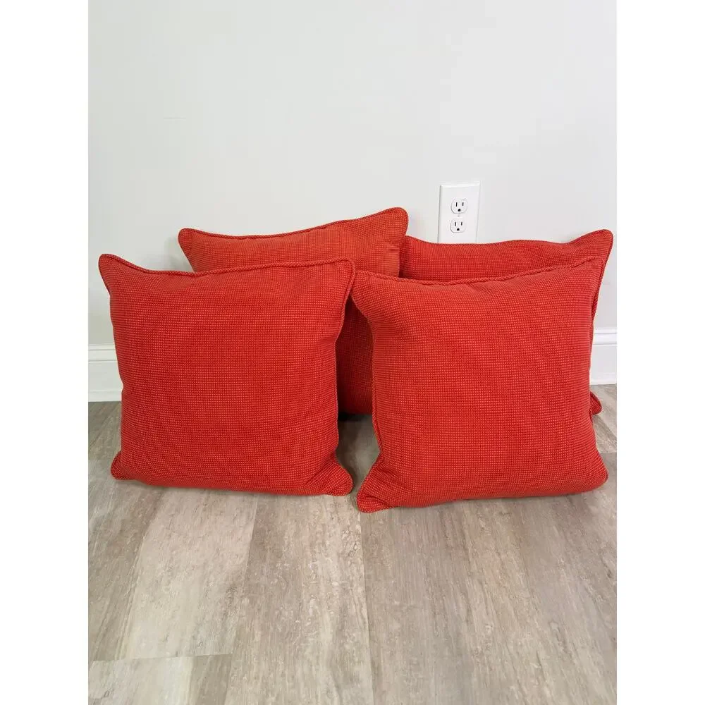 Crate & Barrel Henley Pillows (4) in Tomato